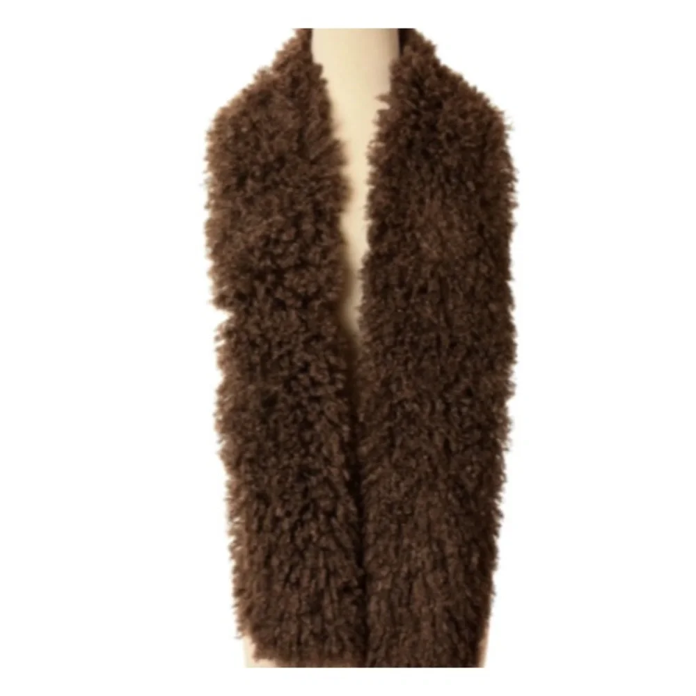 Scarf Super Soft Brown Scarf Faux Fur Dark Earth of Siena Brown Faux Fur